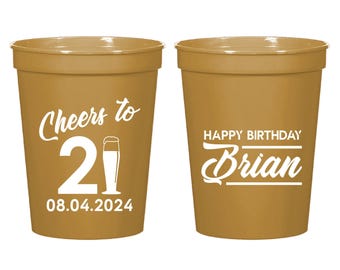 Cheers to 21 Stadium Cups, 21st Birthday Stadium Cups, 21st Birthday Cups, 21st Birthday Stadium Cup Gifts, 21st Birthday Cup Favors (344)
