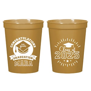 Congratulations On Your Graduation Customized Stadium Cups, Graduation Plastic Cup Favors, Customized Plastic Cup for Graduation Party (609)