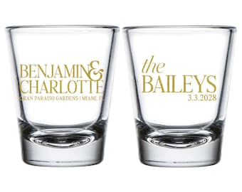Personalized Wedding Shot Glasses, Shot Glasses for Weddings, Customized Shot Glass Wedding Favor, Customized Shot Glasses for Wedding (688)