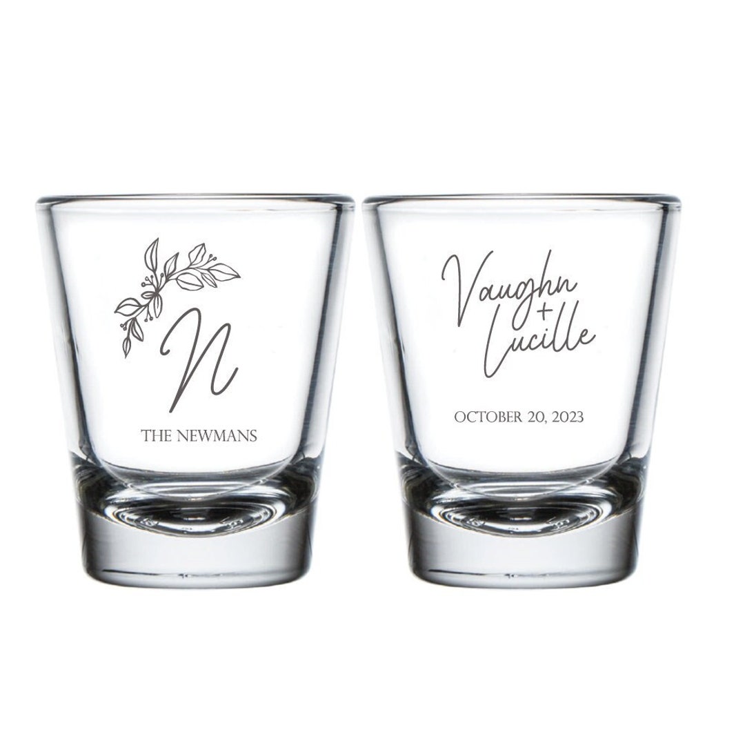 Personalized Wedding Shot Glasses Favors, Custom Wedding Shot Glasses