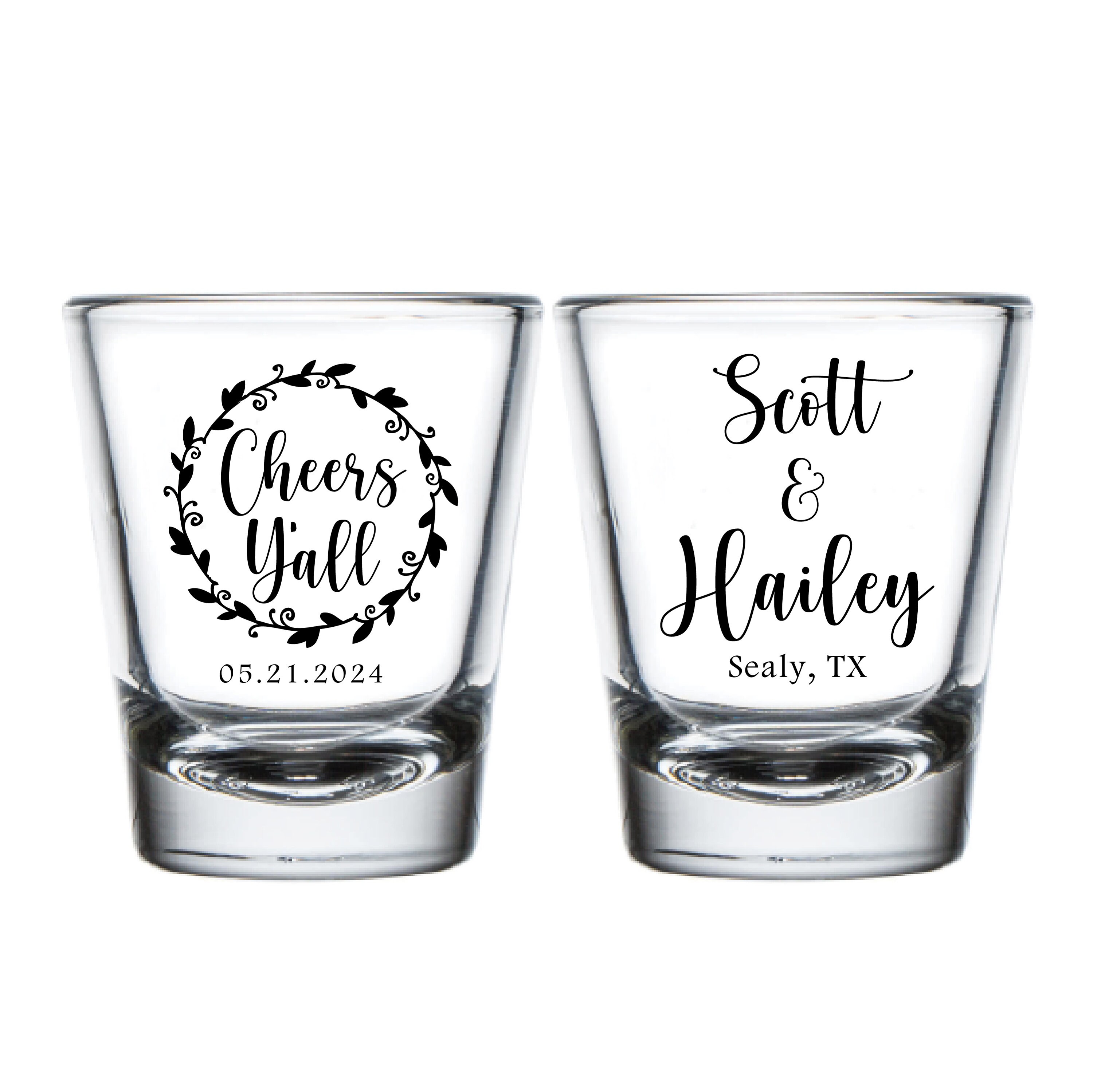 12 Custom Printed 9 Oz. Nonic Glasses, Beer Glass Wedding Favors