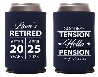 Enfriadores de latas para fiestas de jubilación, recuerdos enfriadores de latas para fiestas de jubilación, protectores de cerveza para jubilados, adiós tensión, hola recuerdos de pensión (479)