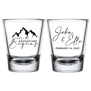 Wedding Shot Glasses, Customized Wedding Shot Glass, Personalized Wedding Shot Glass Favors, Customized Shot Glasses as Wedding Favors (300)