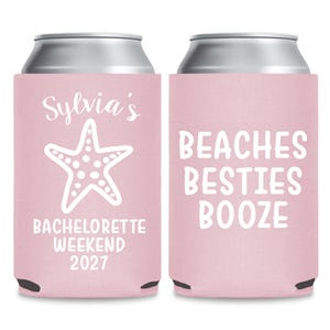 Beach Besties Booze Beer Holder, Bachelorette Party Beer Holder, Beer Holder For Bachelorette Party, Bachelorette Party Can Coolers (186)
