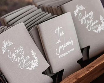 Wedding Can Cooler Custom Wedding Favor Can Coolers, Personalized Can Holders, Personalized Beer Huggers, Can Coolers, Wedding favors (372)