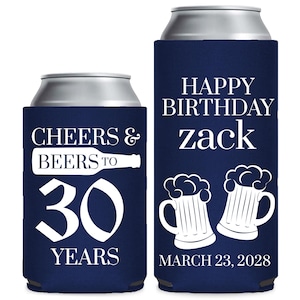 30th Birthday Can Coolers, 30th Birthday Can Coolers, 30th Birthday Beer Huggers, 30th Birthday Can Cooler Favor, Custom Birthday Favor (33)