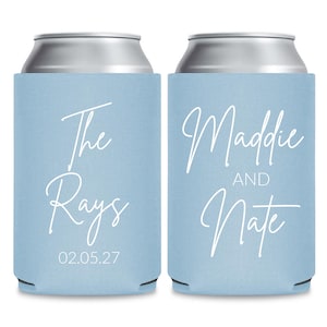 Custom Wedding Can Coolers, Custom Wedding Can Cooler Favors, Personalized Wedding Favors, Can Cooler Favor, Wedding Beer Hugger Favor (386)