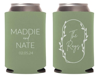 Custom Wedding Can Coolers, Custom Can Cooler Favors, Beer Hugger Wedding Favors, Beer Holders Wedding Stubby Holder, Can Cooler Favor (384)