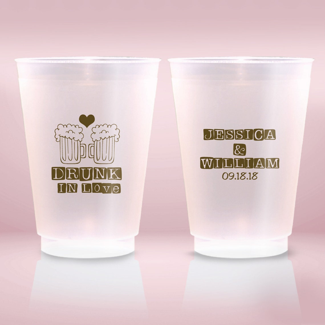 Drunk In Love Wedding Cups Frosted Wedding Cups Wedding Etsy 