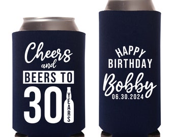 Refroidisseurs de canettes d'anniversaire personnalisés, cadeaux de fête d'anniversaire personnalisés, isolant de bière personnalisé pour fête d'anniversaire de tout âge, Huggies de bière (37)