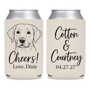Custom Pet Can Coolers, Custom Dog Can Coolers, Personalized Cat Can Cooler Favors, Pet Party Favors, Pet Birthday Can Coolers as Gift (606)