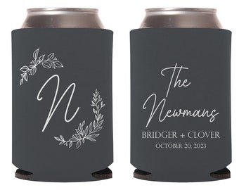 Custom Wedding Can Coolers, Can Cooler Favors, Custom Can Coolies Wedding Favors, Personalized Can Cooler Favors, Custom Beer Huggers (370)