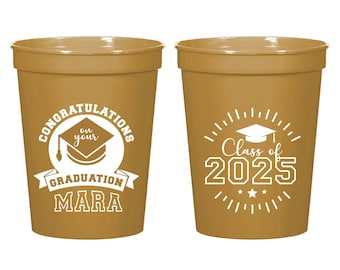 Congratulations On Your Graduation Customized Stadium Cups, Graduation Plastic Cup Favors, Customized Plastic Cup for Graduation Party (609)