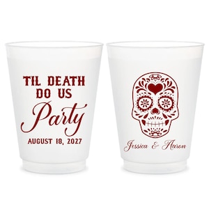 Til Death Do US Part Wedding Cups, Frosted Wedding Cups, Wedding Favor Cups, Wedding Cup Favors, Plastic Wedding Cups, Frosted Cups (135)