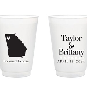 Texas Wedding Cups, Frosted Wedding Cups, Wedding Favor Cups, Wedding Cup Favors, Plastic Wedding Cups, Frosted Cups, Party Cups, Cups (30)
