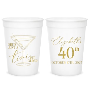 Personalized 40th Birthday Stadium Cups, 40th Birthday Stadium Cup Favors, Customized 40th Birthday Cups, 40th Birthday Cup as Favors (646)