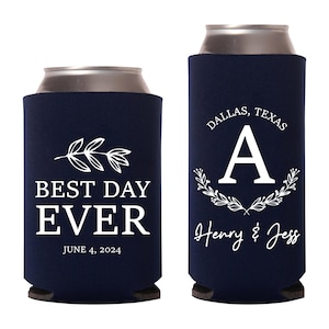 Personalized Can Cooler, Rustic Wedding Cooler, Country Wedding Can Cooler, Wedding Coldy Holdy, Personalized Southern Beer Insulator (29)