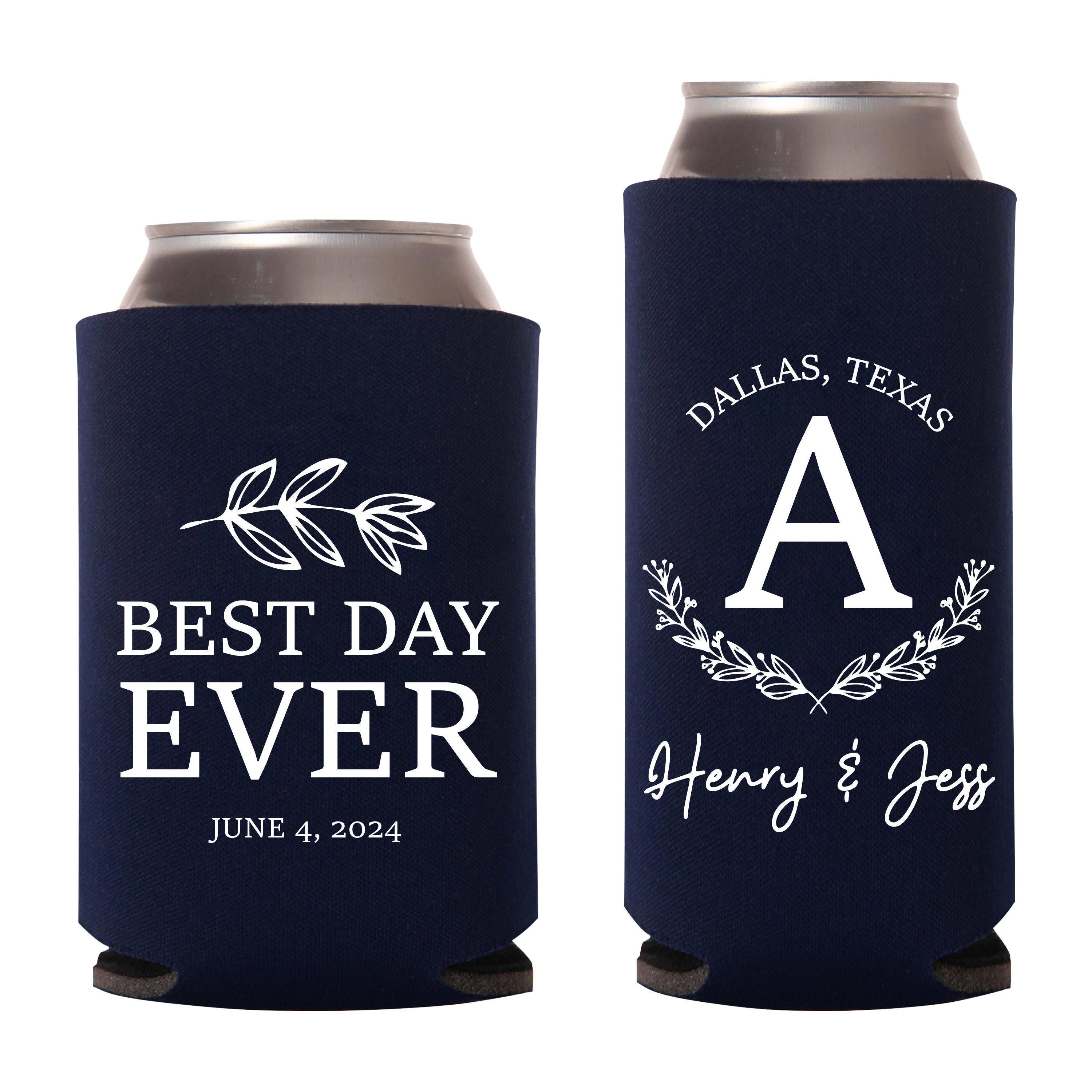 Personalized Can Cooler, Rustic Wedding Cooler, Country Wedding Can Cooler, Wedding Coldy Holdy, Personalized Southern Beer Insulator (29)