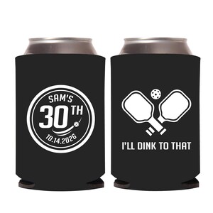 30th Birthday Can Coolers, Personalized Table Tennis Can Coolers Birthday Favors, Personalized Birthday Can Coolers, Custom Can Cooler (626)