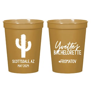 Cactus Bachelorette, Desert Bachelorette Party Cups, Bachelorette Cups, Arizona Cups, Bachelorette Favors, Bachelorette Party Cups (257)