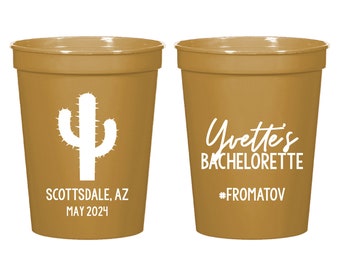 Cactus Bachelorette, Desert Bachelorette Party Cups, Bachelorette Cups, Arizona Cups, Bachelorette Favors, Bachelorette Party Cups (257)