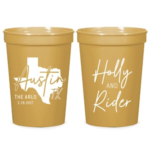 Custom State Wedding Cups, Wedding Stadium Cups, Wedding Favor Cups, Wedding Cup Favors, Plastic Wedding Cups, Party Cup, Stadium Cups (634)
