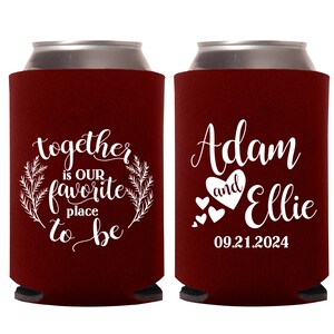 Personalized Wedding Can Coolers, Customized Favors Rustic Wedding Can Coolers, Custom Engagement Can Coolers, Wedding Shower Favors (101)