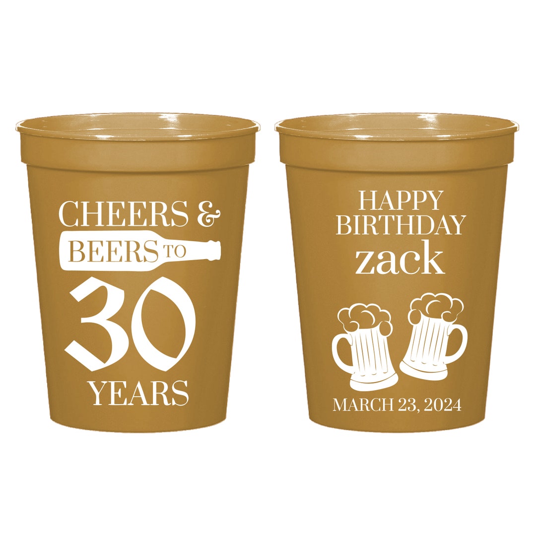 Personalized Stadium Cups, 30th Birthday Stadium Cups, Personalized Favors for Birthday Party