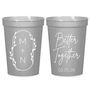 Benutzerdefinierte Plastikbecher Hochzeitsgeschenke, benutzerdefinierte Hochzeits-Stadionbecher, Plastikbecher Hochzeitsgeschenk, Hochzeitsempfang personalisierter Stadionbecher (382)