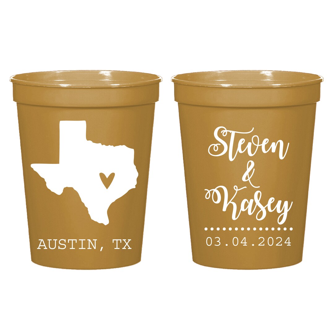 Texas Wedding Cups, Texas Wedding Party Favors, Texas Cups, Wedding ...