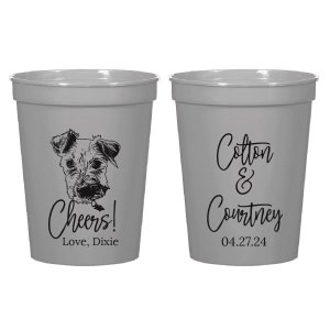 Personalized Pet Stadium Cups, Pet Plastic Cups, Pet Party Stadium Cups, Custom Dog Stadium Cups, Custom Cat Stadium Cups, Cup Favors (606)