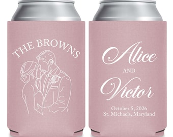 Personalized Photo Can Cooler Favors, Custom Wedding Photo Can Coolers, Customized Can Coolers as Wedding Favors, Personalized Coolies (648)