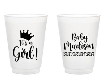 Gender Reveal Baby Shower Cups, Party Favors, Baby Shower  Frosted Cups, Baby Shower Favors, Custom Cups, Personalized Cups, Frost Cups 162