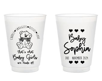 Gender Reveal Baby Shower Cups, Party Favors, Baby Shower  Frosted Cups, Baby Shower Favors, Custom Cups, Personalized Cups, Frost Cups 158