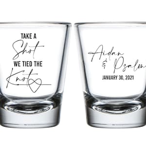 Personalized Wedding Shot Glass Favors, Custom Wedding Shot Glass Favors, Wedding Shot Glass Favor, Custom Shot Glasses Wedding Favors (309)