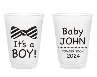 Gender Reveal Baby Shower Cups, Party Favors, Baby Shower  Frosted Cups, Baby Shower Favors, Custom Cups, Personalized Cups, Frost Cups 161