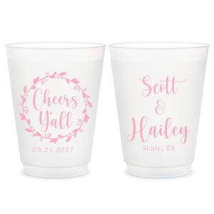 Cheers Y&#39;All Frosted Cup, Frosted Cups, Wedding Favor Cups, Wedding Cup Favors, Plastic Wedding Cups, Personalized Cups, Frosted Cups (18)