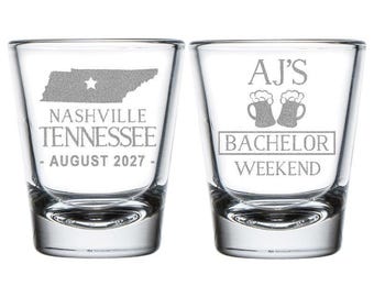 Bachelor Party Shot Glasses, Bachelor Party Favors, Stag Party Favors, State Pride Bachelor Party Favors, Nashville Bachelor Party (16)