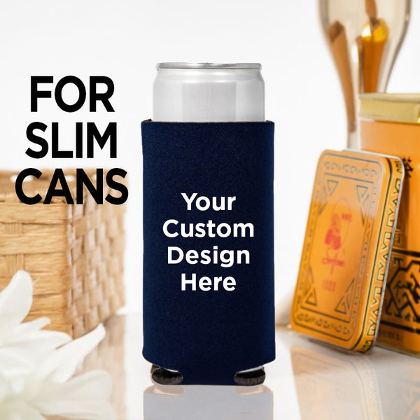 Slim 12oz Wedding Can Coolers, Custom Wedding Favors, Slim Beverage Insulators, Beer Hugger, Wedding Favor, Beer Holders, Custom Slim Cooler