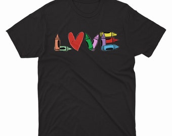 Love Crayon T-Shirt for Valentine's day, Cute Valentines Day Tee, Valentines Couple Shirt Gift, Shirt Gift for Valentines, Couple Gift (268)