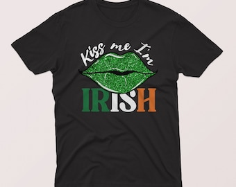 Kiss Me T-shirt, T-shirt for Gift, Feast Day tee, Feast Day Shirt, St. Patrick's Day Shirt Design, Celebration Shirt, Green Leaf Shirt (276)