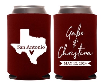 Texas State Map Can Coolers, State Wedding Can Coolers, Any State Wedding Favors, Texas Wedding Favors, State Wedding Keepsake Favors (168)