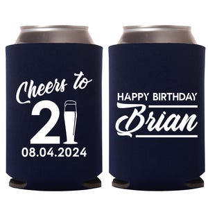 21st Birthday Custom Birthday Can Coolers, 21st Birthday Can Coolers, 21st Birthday Can Coolers, 21st Birthday Huggies, Cooler Favors (344)