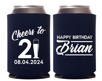 21st Birthday Custom Birthday Can Coolers, 21st Birthday Can Coolers, 21st Birthday Can Coolers, 21st Birthday Huggies, Cooler Favors (344)