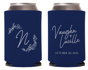 Personalized Wedding Can Coolers, Personalized Can Coolers Wedding Favors, Custom Can Coolers Wedding Favors, Custom Beer Hugger Favor (369)
