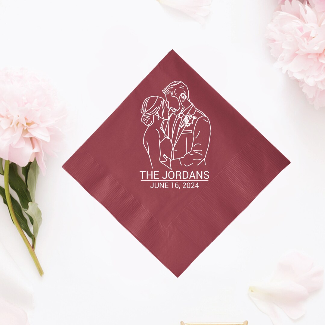 Custom Napkins for Wedding, Custom Wedding Napkins, Personalized