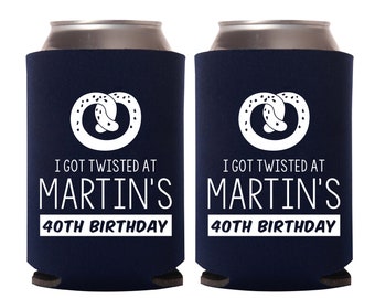 Philadelphia Themed Birthday Party Can Coolers, Philadelphia Themed Birthday Favors with Soft Pretzel, Any Age Philly Birthday Party (94)