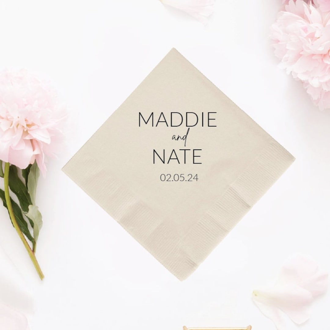 Wedding Cocktail Napkins, Wedding Beverage Napkins, Wedding Paper