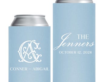 Weding Can Coolers, Customized Wedding Can Cooler Wedding Favors, Custom Wedding Wedding Beer Hugger, Can Cooler Wedding Favor (496)
