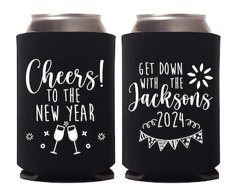 New Years Party Favor Can Coolers, Cheers To The New Year, Party Favor Beer Can Cooler for New Years Party, New Years Eve Party Favors (120)